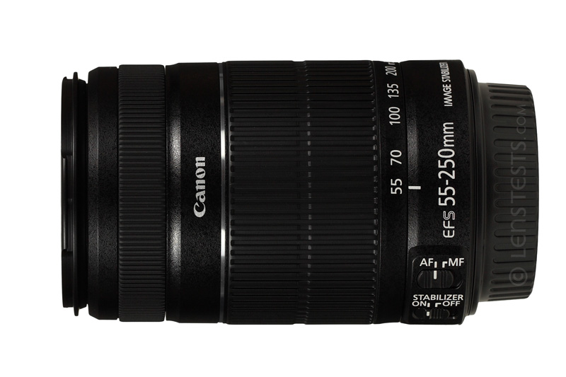 Side view of the Canon EF-S 55-250mm F4.0-5.6 IS II