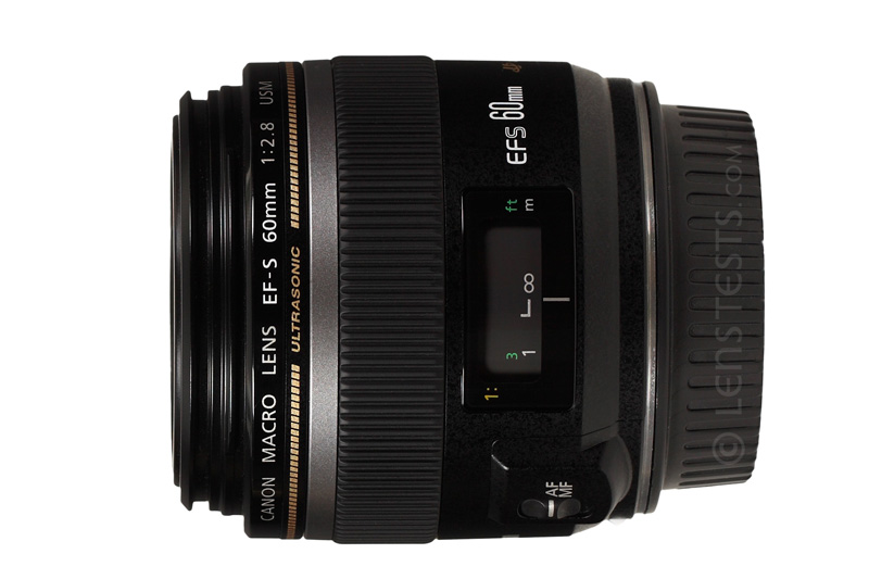 Side view of the Canon EF-S 60mm F2.8 Macro USM