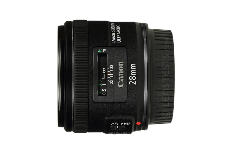 Canon EF 28mm F2.8 IS USM Side View