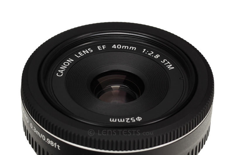 Canon EF 40mm F2.8 STM (pancake) Front View