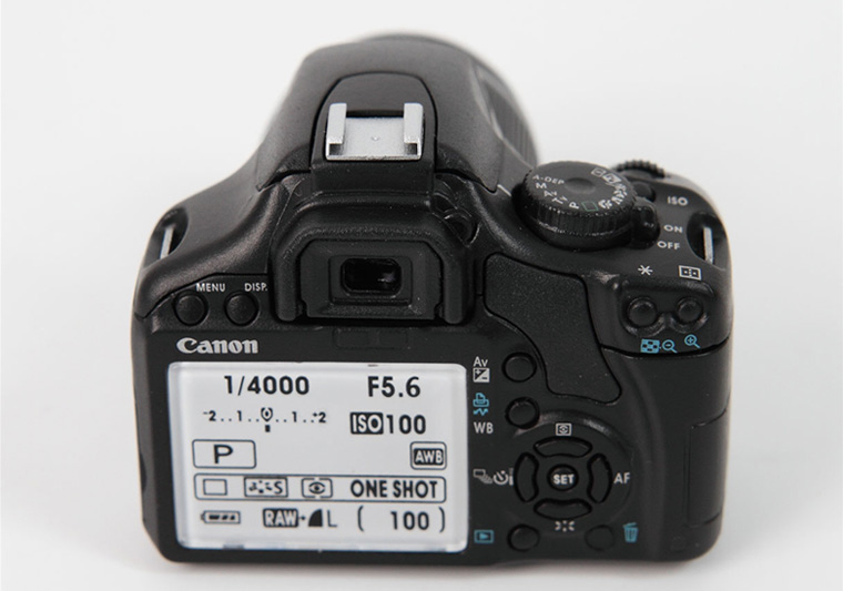 Canon EOS 450D USB miniature edition rear view