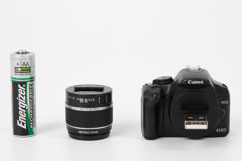 Canon EOS 450D USB miniature edition size