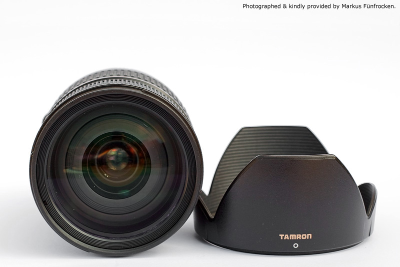 Tamron AF 28-75mm F2.8 SP XR Di LD Aspherical Front Lens View & Dedicated Lens Hood