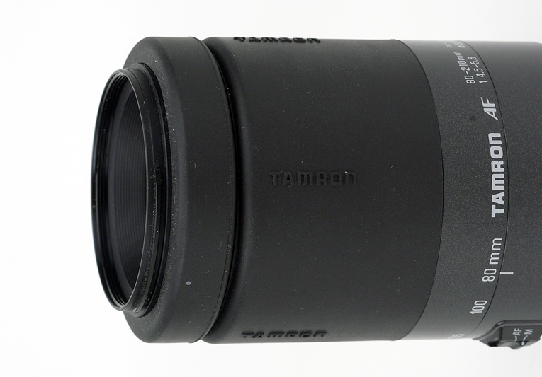 Tamron AF 80-210mm F4.5-5.6 178D for Canon EF Side View showing minimum extension